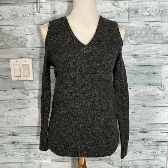 REBECCA MINKOFF WOOL ALPACA COLD SHOULDER SWEATER - Picture 4 of 12